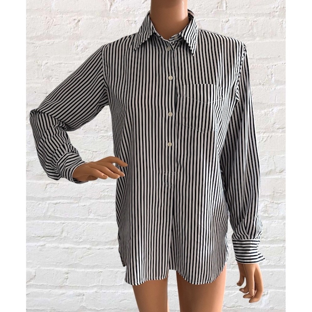 Lauren Ralph Lauren Blouse Tunic Womens XS Striped Button Front Casual Preppy